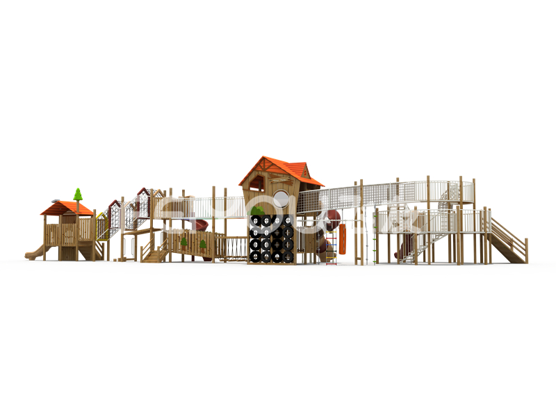 FY304-01地產兒童實木游樂玩具-幼兒園大班小孩子木制滑滑梯